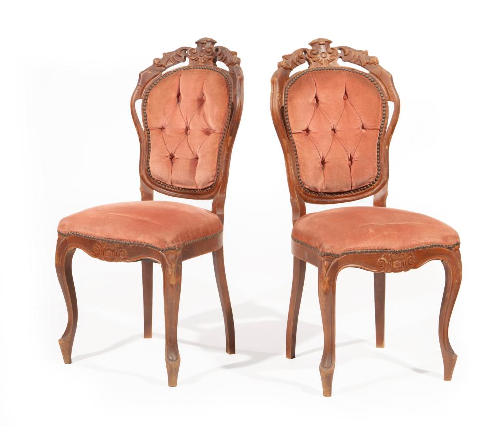 Appraisal: Pair of American Rococo Carved and Laminated Rosewood Side Chairs