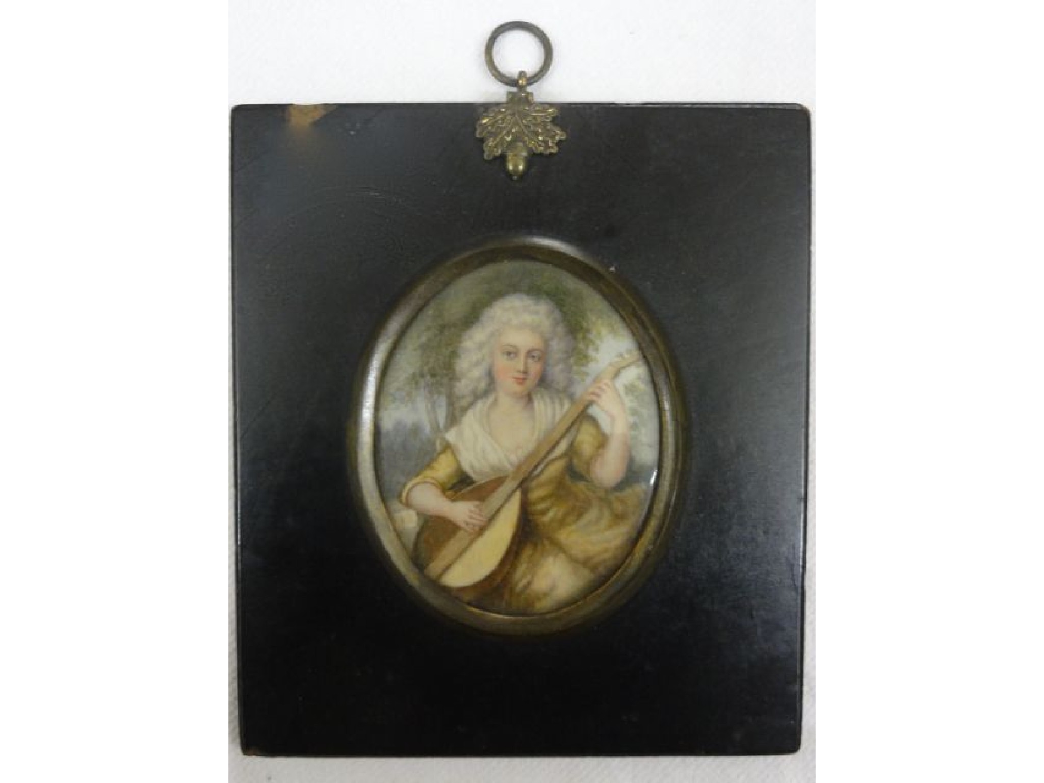 Appraisal: A late th century miniature portrait of oval form showing