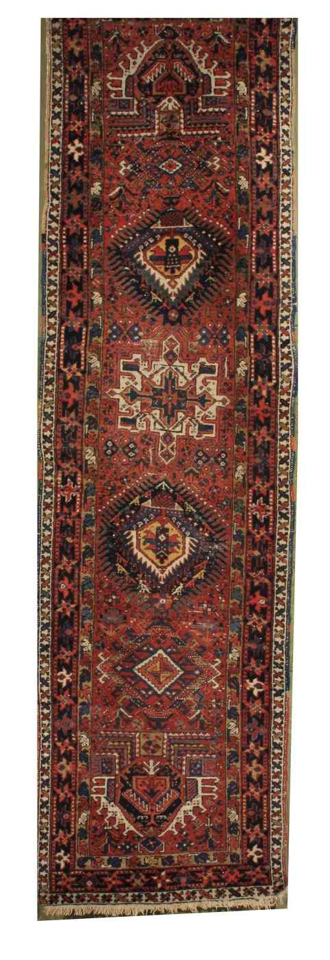 Appraisal: ORIENTAL RUG KARAJA RUNNER ' x ' '' Row of