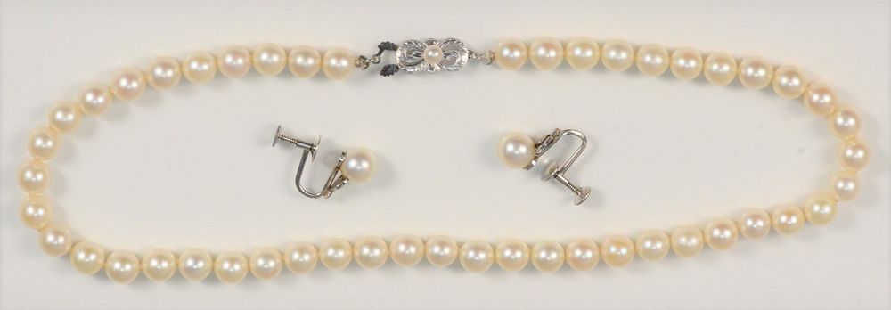 Appraisal: Mikimoto Three Piece Lot to include single strand of pearls