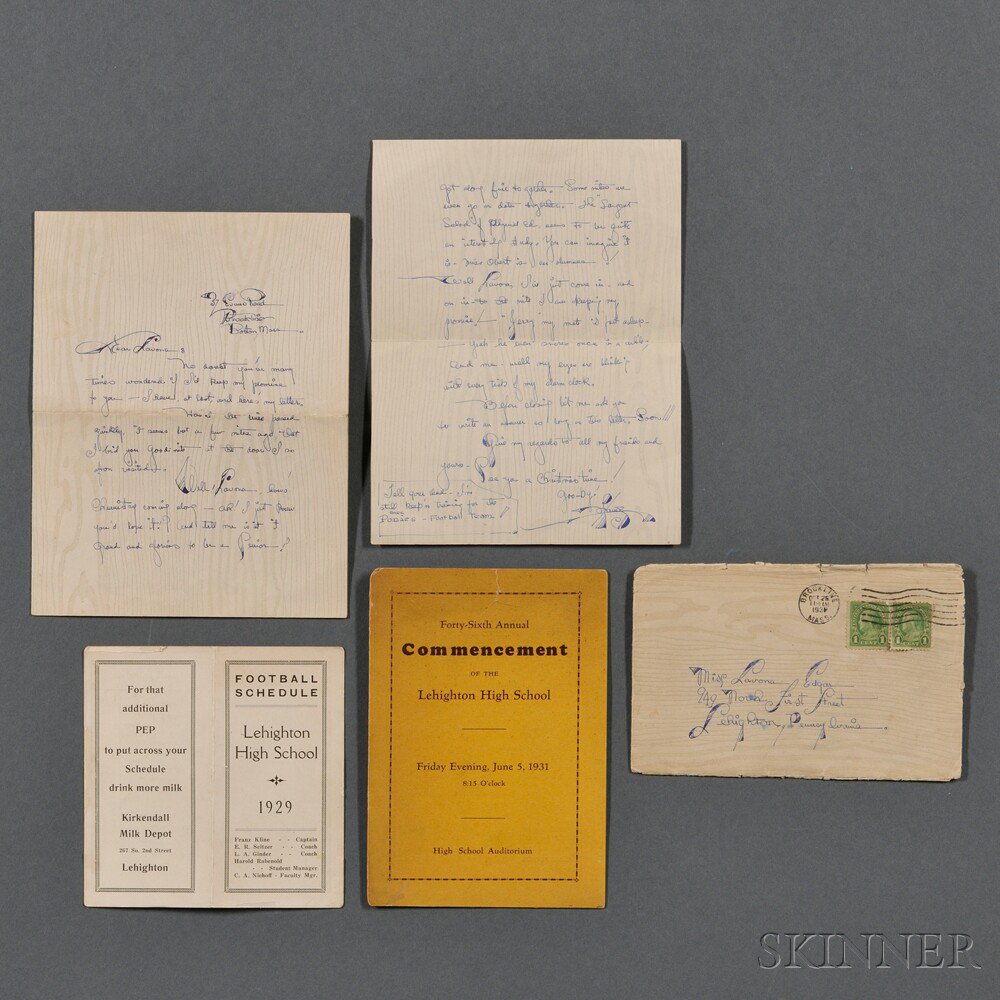 Appraisal: Kline Franz - Autograph Letter October and Related Ephemera Six-page