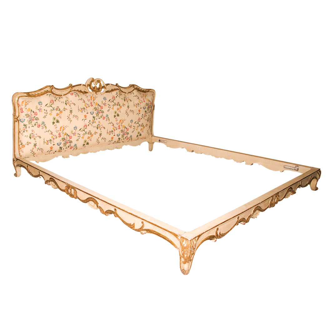 Appraisal: Louis XV Style Painted Bedstead Height inches width feet inches