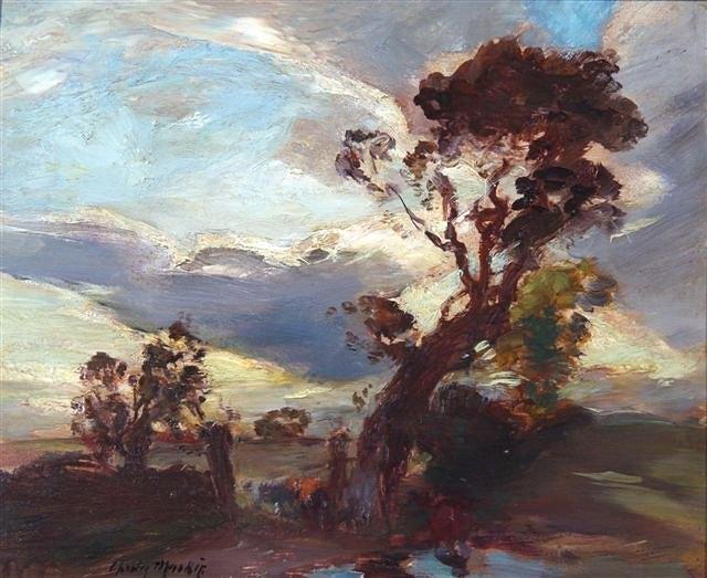 Appraisal: CHARLES HODGE MACKIE - - Evening landscape signed oils on