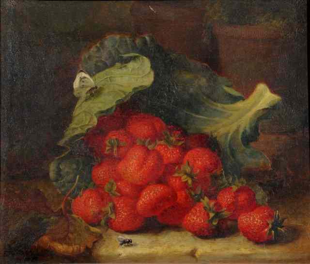 Appraisal: ELOISE HARRIET STANNARD - Still life of strawberries within a