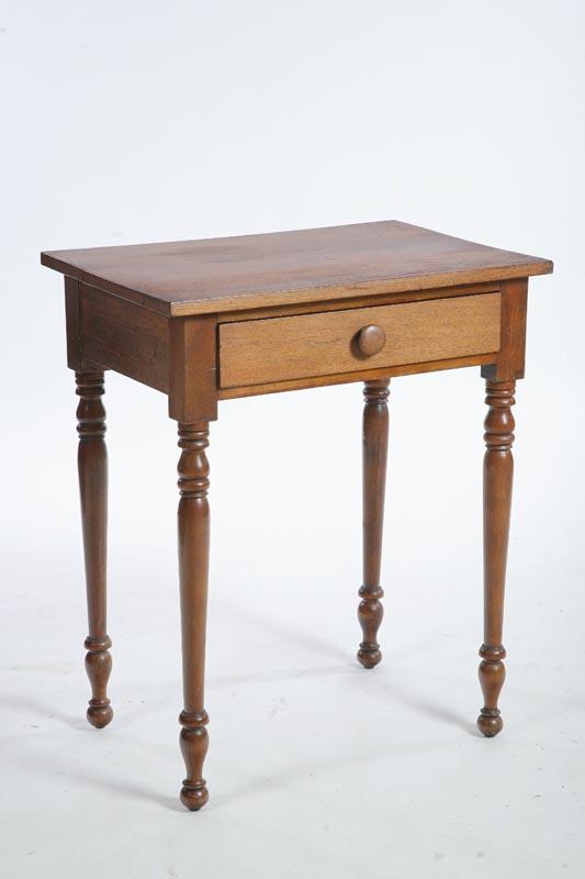 Appraisal: ONE DRAWER STAND Walnut Sheraton style with a wooden pull