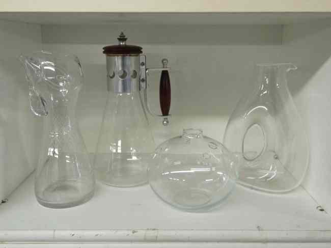 Appraisal: Lot including ''Kosta'' vase Modernist coffee carafe clear glass pitcher