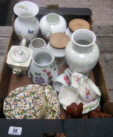 Appraisal: Tray comprising Aynsley Vases Radford Storage Jars Portmeirion Starfire Vase