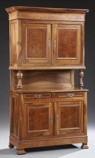 Appraisal: French Louis Philippe Carved Walnut and Elm Buffet a Deux