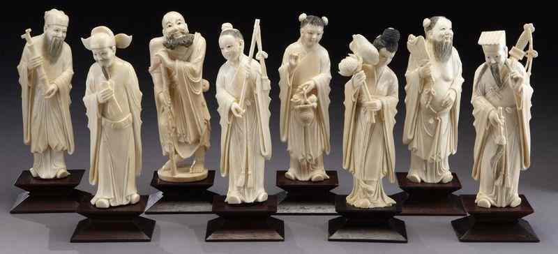 Appraisal: Chinese carved ivory immortals International buyers should note that several