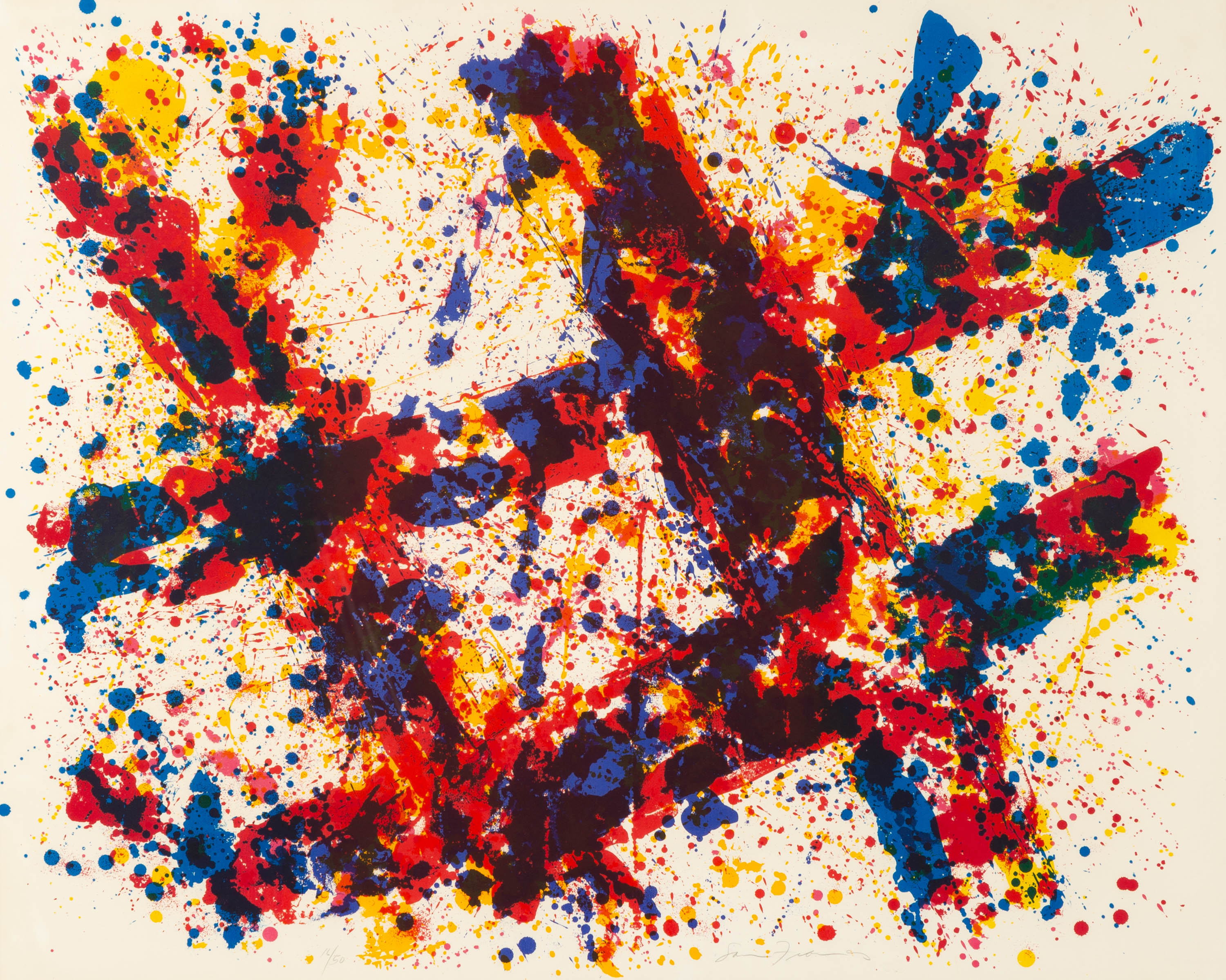 Appraisal: SAM FRANCIS AMERICAN - FIREWOOD screenprint on paper signed 'Sam