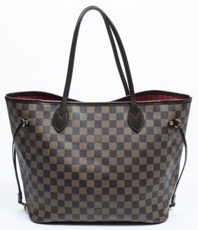 Appraisal: Louis Vuitton Neverfull MM shoulder bag in Damier Ebene coated