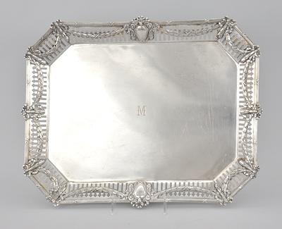 Appraisal: A German Silver Tray by Schleissner Hanau Of rectangular form