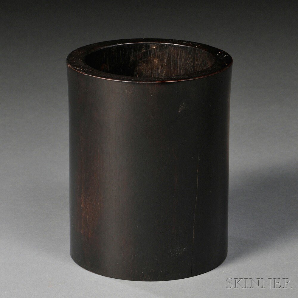 Appraisal: Brush Pot China th th century hardwood very slightly waisted