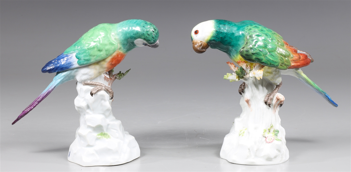 Appraisal: Group of two antique Meissen parrots Pfeiffer period c -