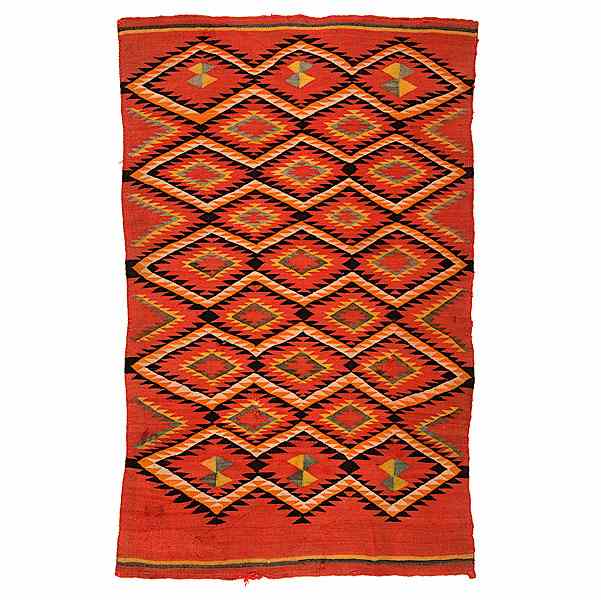 Appraisal: Navajo Transitional Weaving hand-spun wool woven using colors of brown