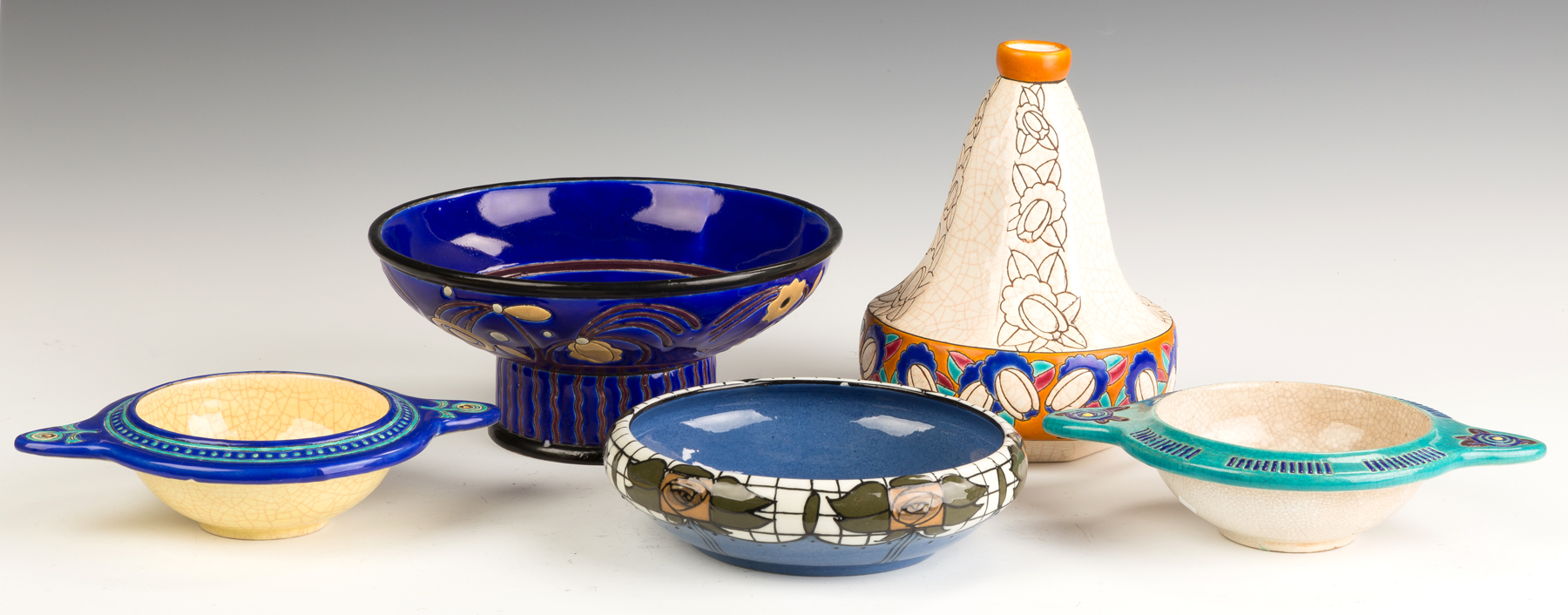 Appraisal: Group of Longway Art Pottery And a Bursley Ware Frederick