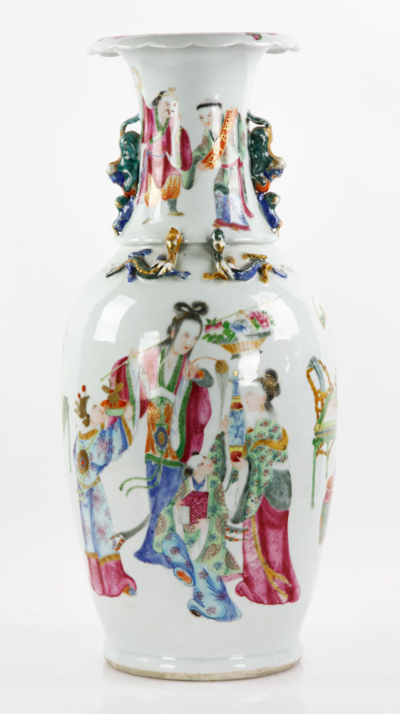 Appraisal: - Chinese Famille Rose Vase Famille rose vase with immortal