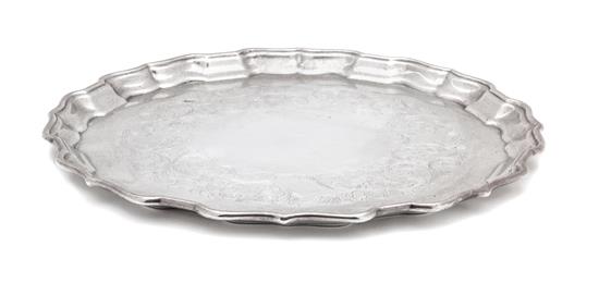 Appraisal: Sale Lot A Birks Sterling Silver Scalloped Edge Serving Tray