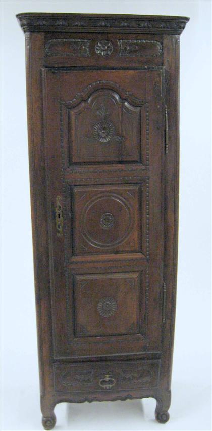 Appraisal: Provincial Louis XV fruitwood small armoire With a single paneled