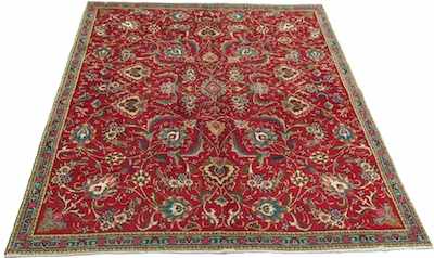 Appraisal: A Tabriz Persian Rug Apprx '- x '- Low wool