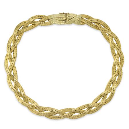 Appraisal: Braided Triple Strand Gold Necklace Mario Buccellati Estimate -