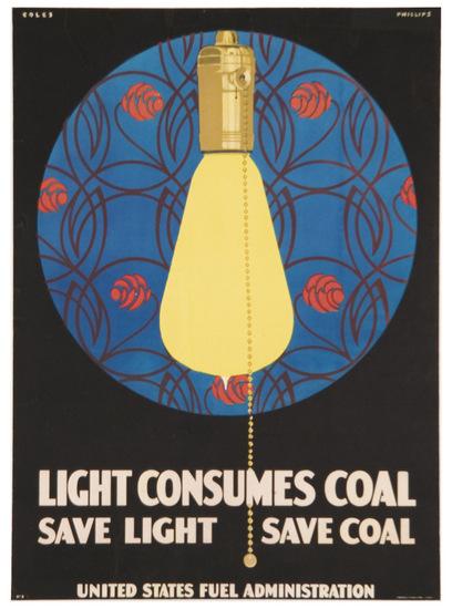 Appraisal: PHILLIPS Clarence Coles - LIGHT CONSUMES COAL Lithograph in colors