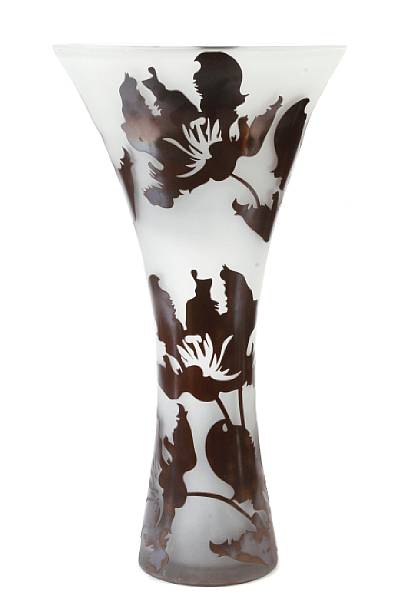 Appraisal: A modern cameo glass vase height in diameter in