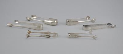 Appraisal: A Collection of Six Silver Tongs Including British Scottish and