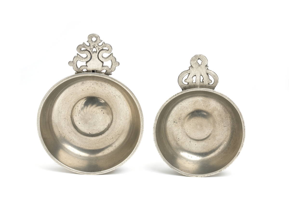 Appraisal: TWO PEWTER PORRINGERS ATTRIBUTED TO THE BOARDMAN FAMILY CONNECTICUT AND