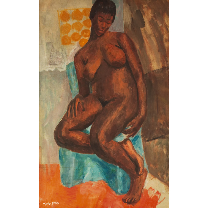 Appraisal: Marvin Wolberg American th century Nude c oil on canvas