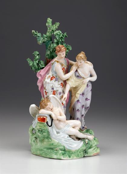 Appraisal: Derby porcelain figure group of Virgins Awakening Cupid late th