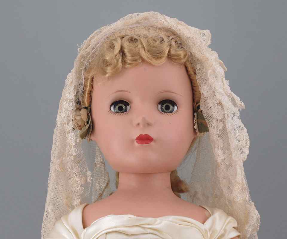 Appraisal: VINTAGE HARD PLASTIC MADAME ALEXANDER BRIDE DOLL In original satin