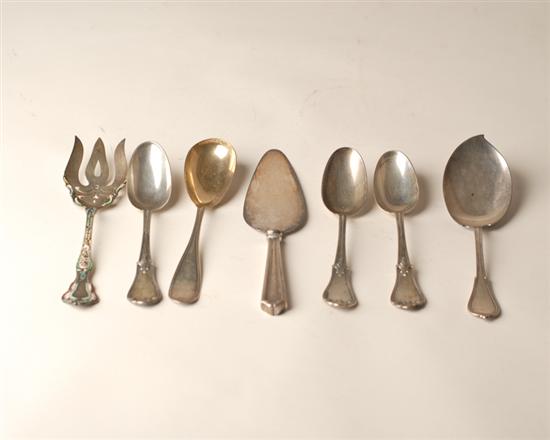 Appraisal: Seven Pieces of Silver Serving Flatware to Include a Gorham