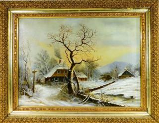 Appraisal: Aft George H Durrie O C Winter Landscape Painting UNITED