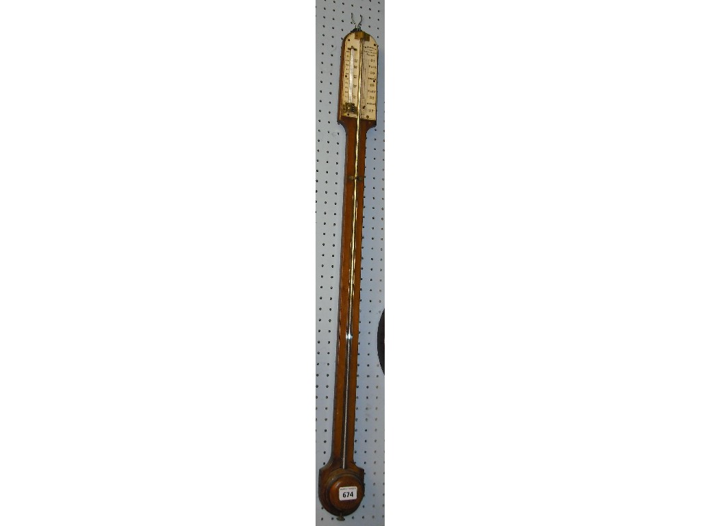 Appraisal: Mahogany stick barometer the ivory scale signed W Johnson Hatton