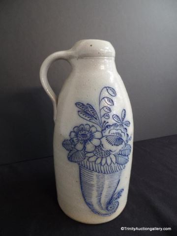 Appraisal: Salmon Falls Blue Grey Crockery Jug Pottery Marked Salmon Falls