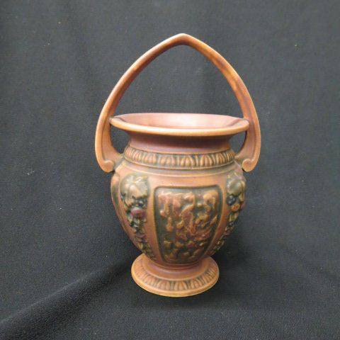 Appraisal: Roseville Florentine Art Pottery Basket brown tall excellent