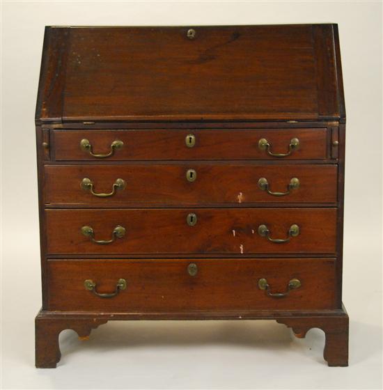 Appraisal: CHIPPENDALE MAHOGANY SLANT FRONT DESK circa height inches width inches