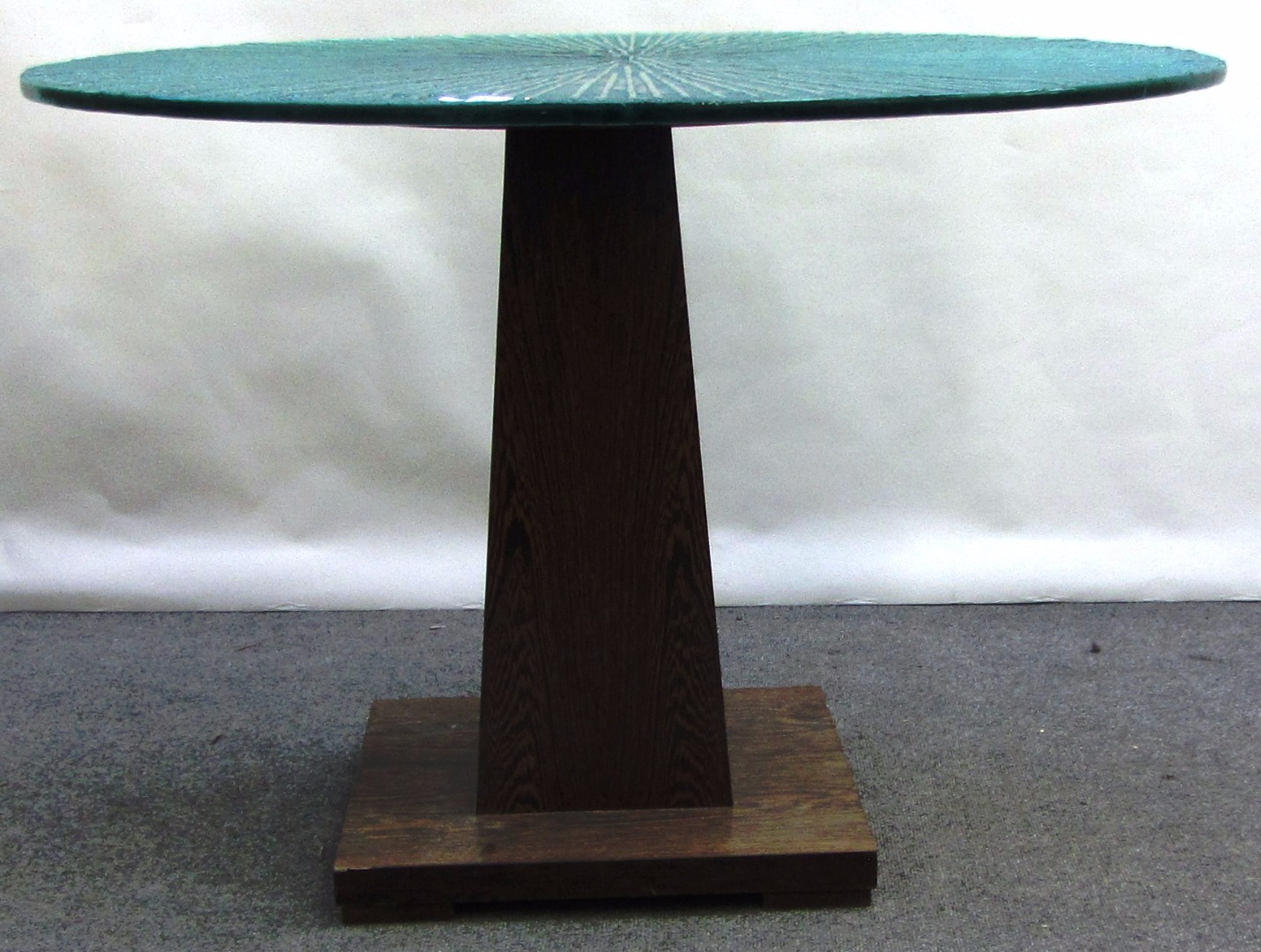 Appraisal: A th century centre table the rippled glass circular top