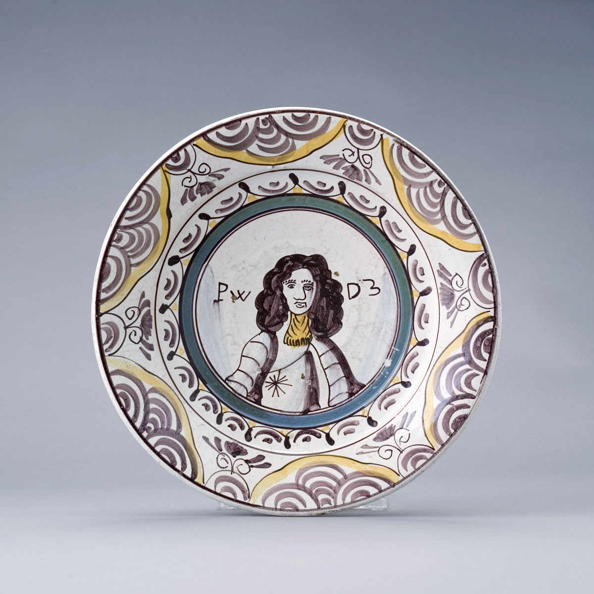 Appraisal: DELFT POLYCHROME 'PRINCE WILLIAM' PORTRAIT DISH CIRCA - The prince