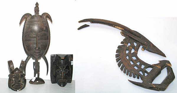 Appraisal: Property of various owners including two West African masks a