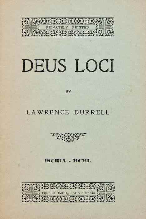 Appraisal: Durrell Lawrence Deus Loci first edition number of copies signed