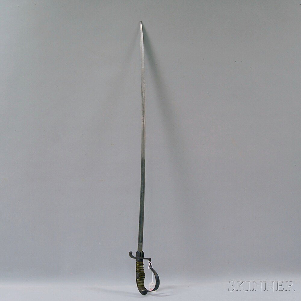 Appraisal: Imperial German Sword c iron hilt leather and wire-wrapped grip