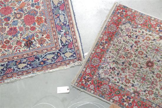 Appraisal: TWO ORIENTAL AREA RUGS Cream ground with triple border and