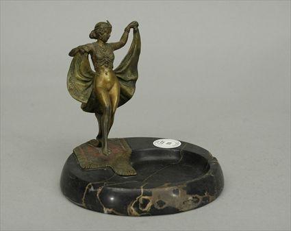 Appraisal: Small Bronze Figural Ashtray