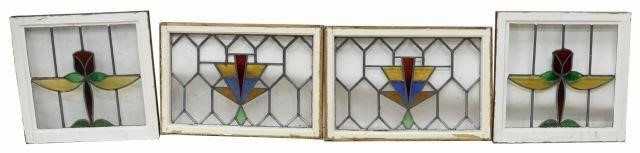 Appraisal: lot of English architectural stained and leaded glass windows early