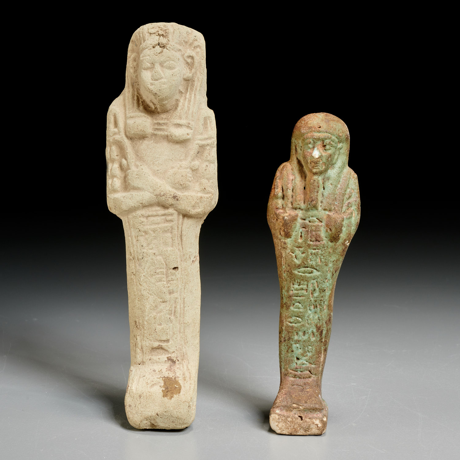 Appraisal: ANCIENT EQYPTIAN USHABTI FIGURES EX-MUSEUM Possibly - BCE incl a