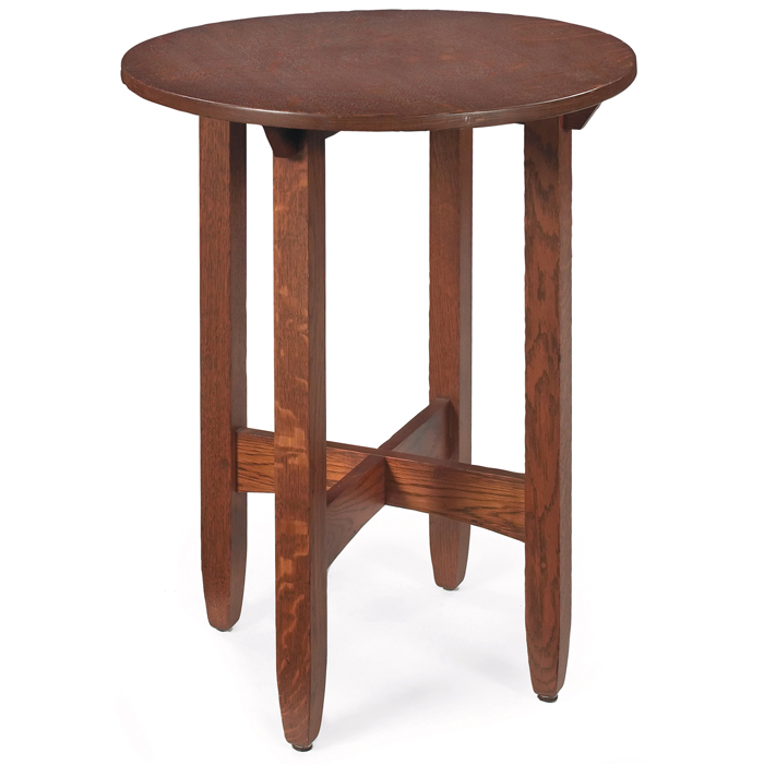 Appraisal: Limbert lamp table circular top on an arched cross-stretcher base