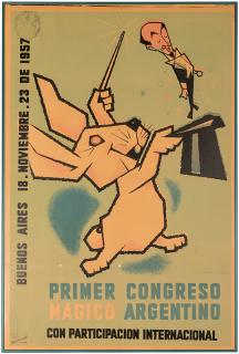 Appraisal: Primer Congreso Magico Argentino Buenos Aires Screen-printed one-sheet poster for