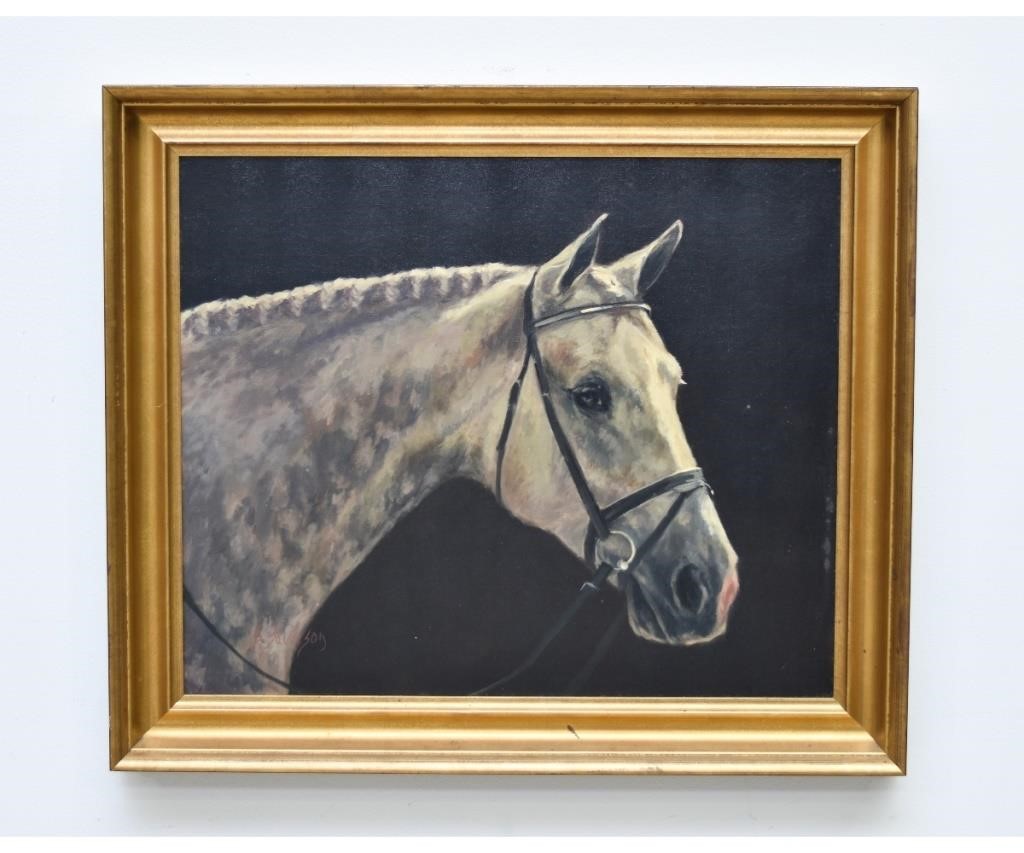 Appraisal: Sandra Severson th c American oil on canvas equine portrait